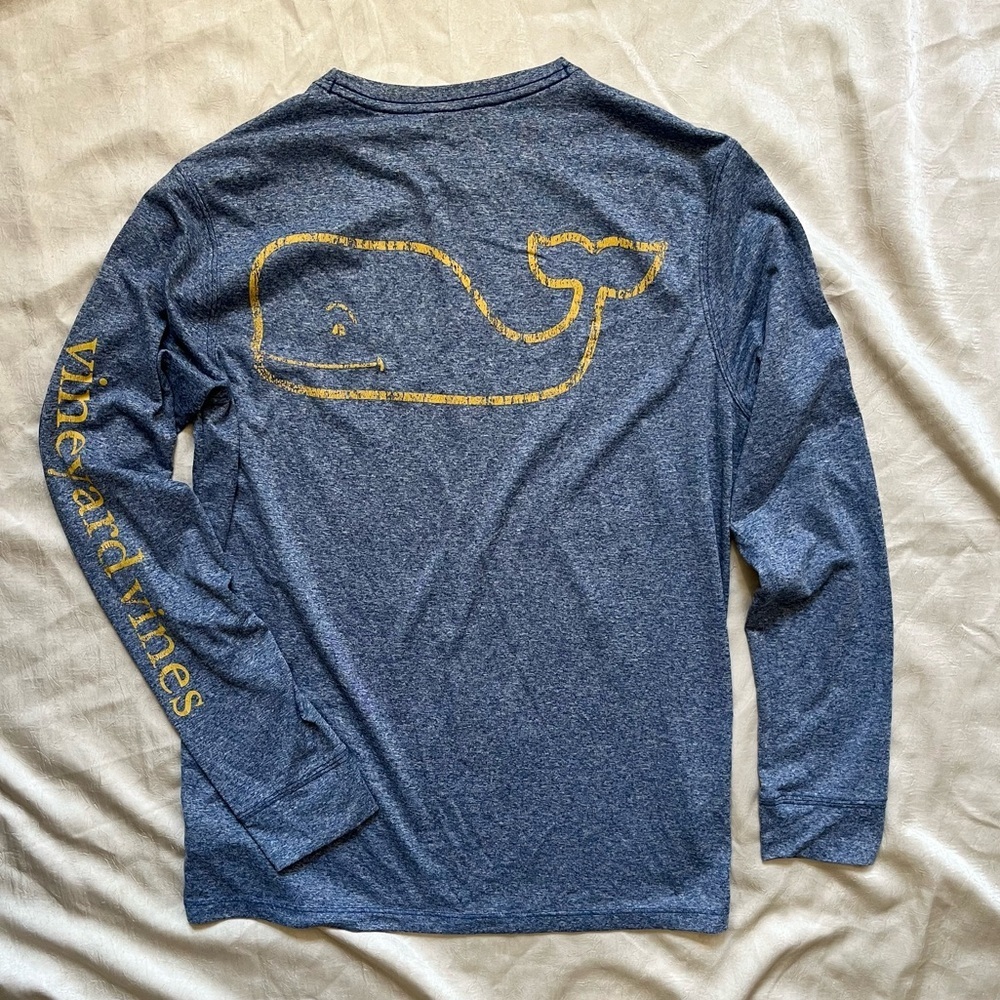 Vineyard Vines Heathered Blue Long Sleeve Tee